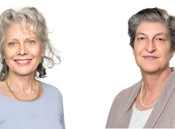 Portret van twee collega’s die vertellen over hun keuze om te stoppen of door te werken rond pensioen